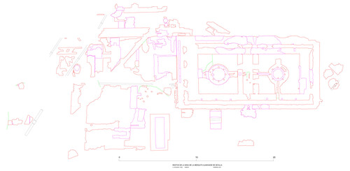 Planta de la excavación de la mīḍāʾa de la aljama almohade de Sevilla