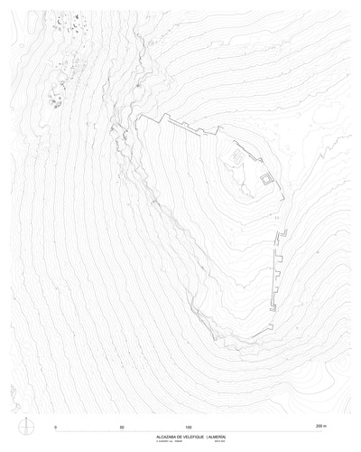 Plano topográfico de la alcazaba de Velefique