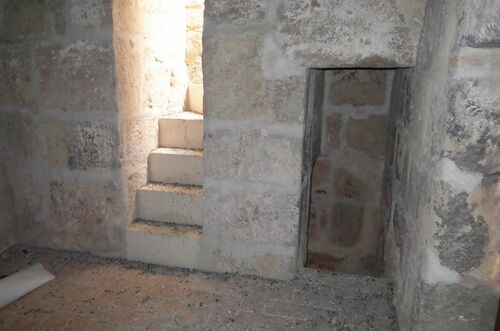 Segunda planta de la torre-puerta de Belén en Córdoba con el desembarco de las escaleras