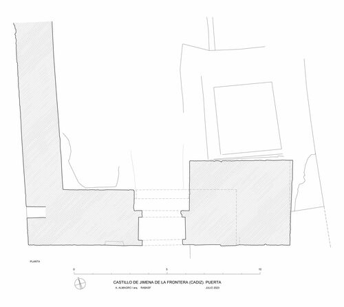 Planta de la puerta del castillo de Jimena de la Frontera