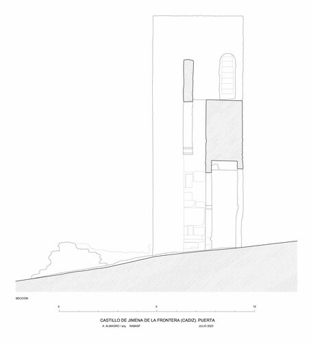 Sección de la puerta del castillo de Jimena de la Frontera