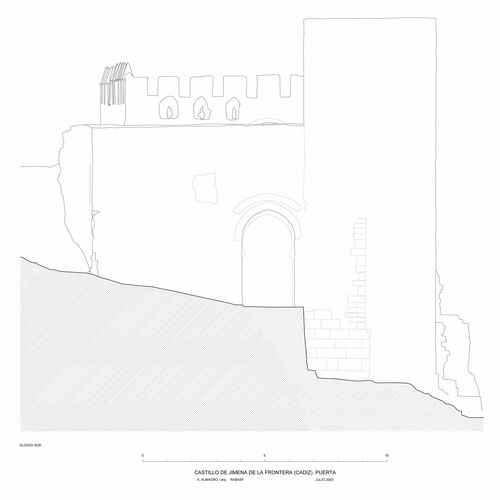 Alzado interior de la puerta del castillo de Jimena de la Frontera