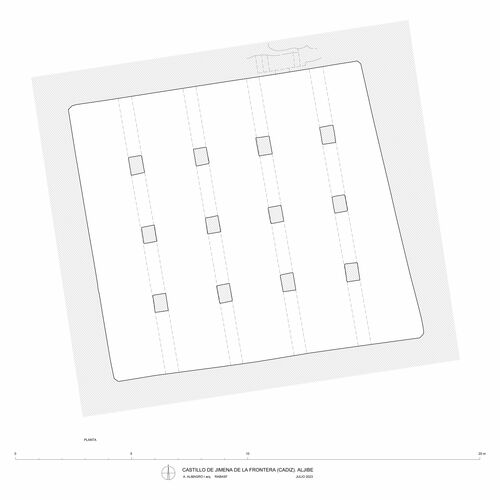 Planta del aljibe del castillo de Jimena de la Frontera