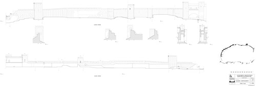 Alzado exterior e interior del lado occidental del lienzo norte del recinto amurallado de Alcácer do Sal