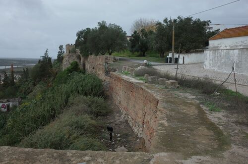 Vista hacia el oeste de la muralla meridional del recinto de Alcácer do Sal 