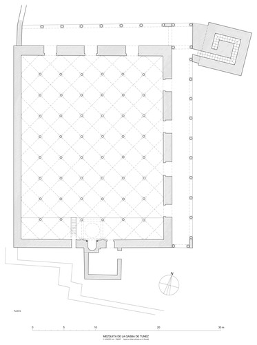Planta de la mezquita de la qasba de Túnez