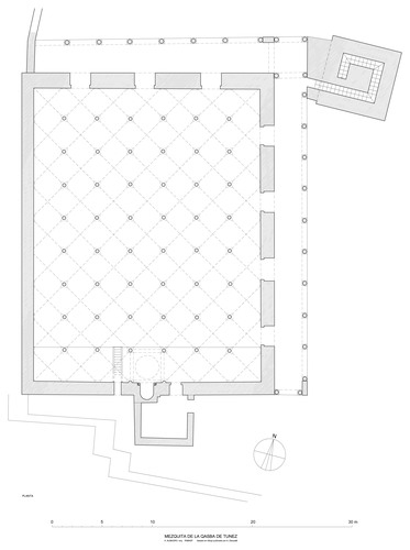 Planta de la mezquita de la qasba de Túnez