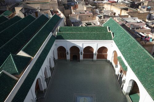 Vista del patio desde el alminar de la mezquita de los Andalusíes de Fez