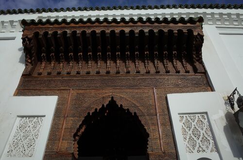 Fachada al patio de la sala de abluciones de la mezquita de los Andalusíes de Fez
