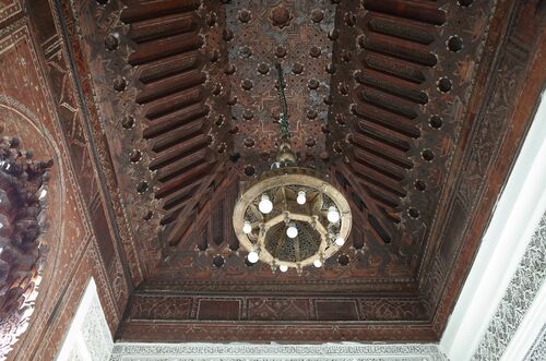 Techo de la sala de abluciones del lado norte del patio de la mezquita de los Andalusíes de Fez