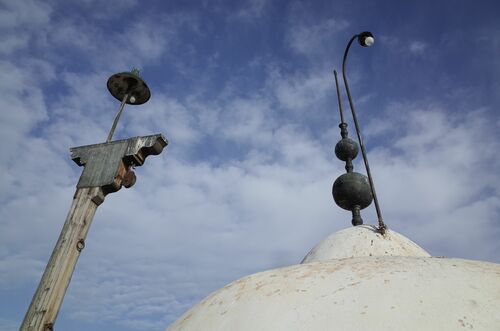 Yamur sobre el cupulín de remate del alminar de la mezquita de los Andalusíes de Fez