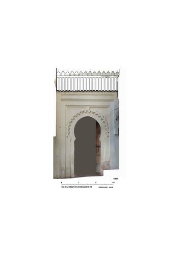 Ortoimagen de la puerta de la mīḍāʾa de la mezquita de los Andalusíes de Fez