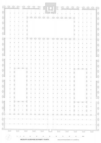 Planta  hipóteética de la mezquita almohade