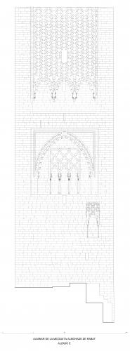 Alzado este del alminar de la mezquita almohade de Rabat