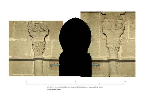 Detalle de capiteles almohades de la cara oeste