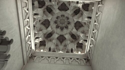 Modelo virtual de la bóveda oriental de la nave junto a la qibla de la mezquita de Tinmal