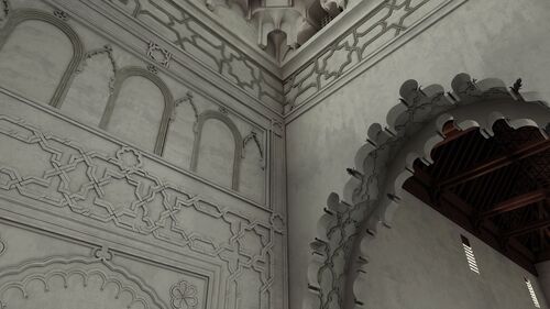 Modelo virtual de la hipótesis del frente del mihrab de la mezquita de Tinmal