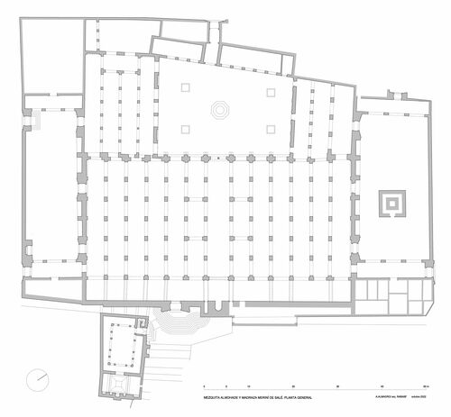 Planta de la mezquita aljama y la madraza de Salé