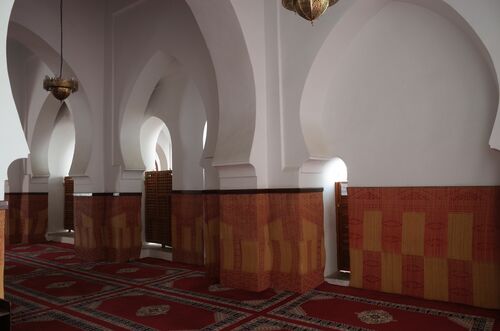 Detalle de la zona de entronque de la mezquita de la mujeres con la sala de oración de la mezquita de Salé