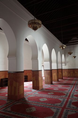 Naves del lado noreste del patio de la mezquita de Salé desde el este