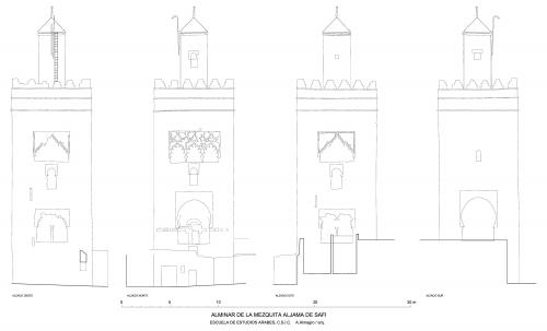 Alzados del alminar de la mezquita de Safi