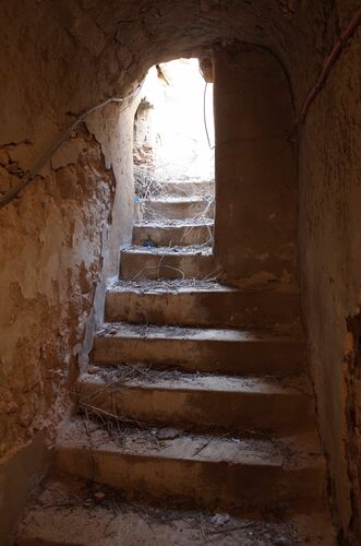 Escalera final de salida a la terraza del alminar de la mezquita de Safi