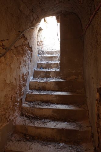 Escalera final de salida a la terraza del alminar de la mezquita de Safi