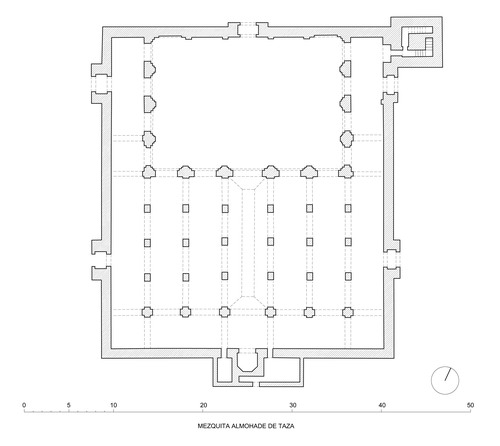 Planta hipotética de la mezquita almohade de Taza  