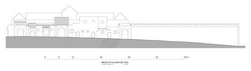 Alzado sur de la mezquita aljama de Taza