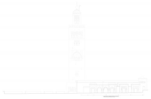 Alzado oeste de la mezquita actual