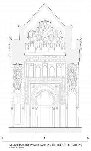 Alzadodel frente del segundo mihrab en la mezquita actual