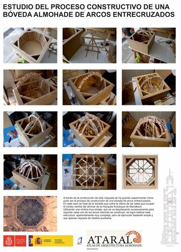 Proveso constructivo de la bóveda de arcos entrecruzados de la sala superior del alminar de la mezquita Kutubiyya