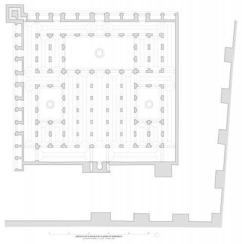 Planta hipotética de la mezquita almohade de la qasba