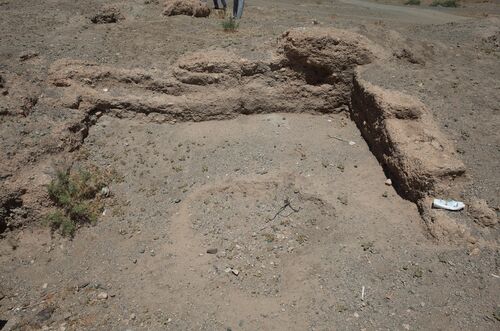 Vista parcial del estanque de decantación del lado noreste del aljibe de Sidi Bu Othman