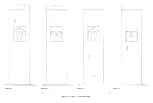 Alzados del alminar menor del ribat de Tit