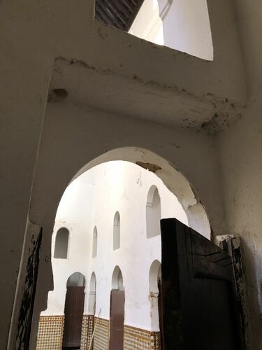 Detalle de la puerta de una letrina de la mida de la mezquita al-Qarawiyyin de Fez