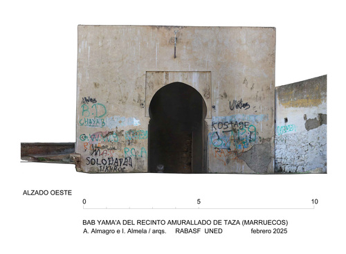 Alzado Oeste de la Bāb al-Ŷāmaʿ de Taza con ortoimagen