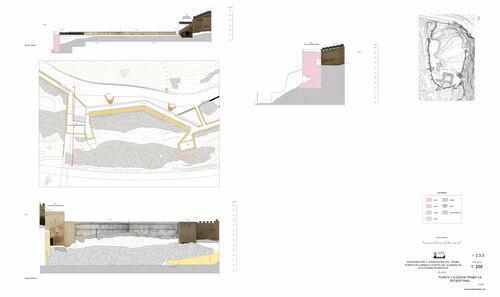Sector entre puerta de Carros y puerta del Alpéndiz. Planta y alzados tramo 4-5. Estado previo