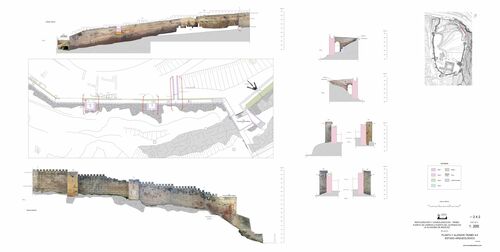 Sector entre puerta de Carros y puerta del Alpéndiz. Planta y alzados tramo 4-5. Estado final
