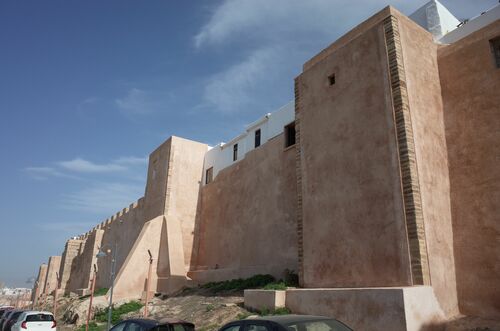 Muralla del frente occidental de la alcazaba de Rabat