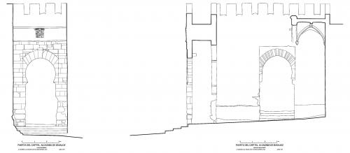 Alzado y seccion de la puerta del Capitel