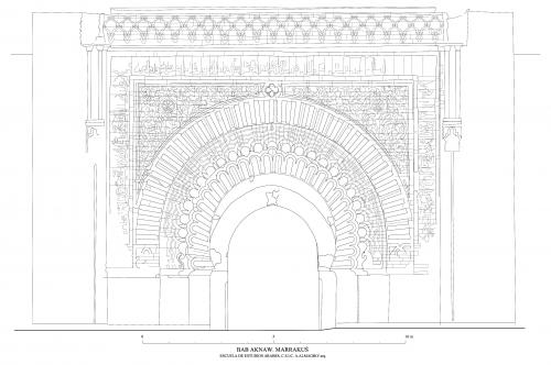 Alzado exterior de la Bāb Aknāw