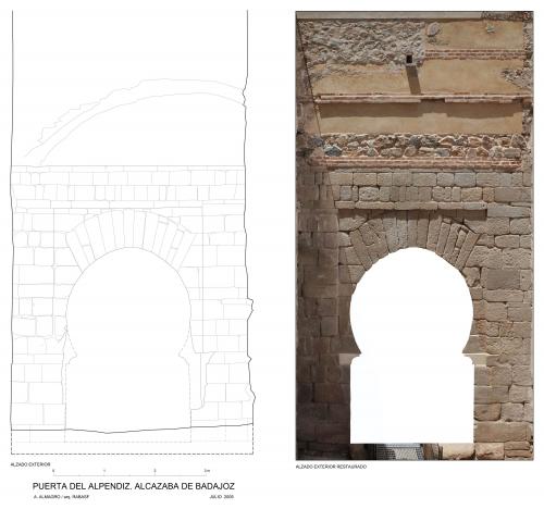 Alzado de la puerta del Alpéndiz con Orto