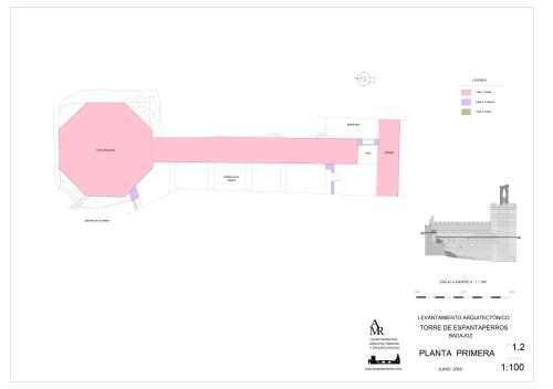 Planta a nivel de la liza de la torre de Espantaperros