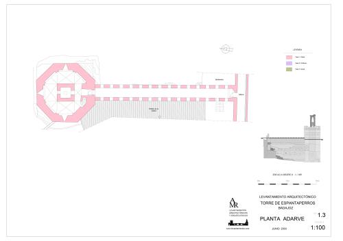 Planta a nivel del adarve de acceso de la torre de Espantaperros