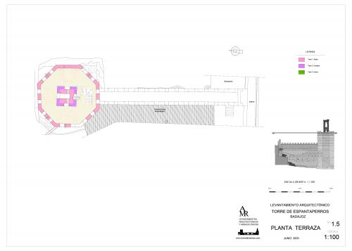 Planta de la terraza de la torre de Espantaperros