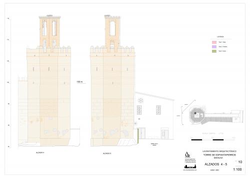 Alzados 4 y 5 de la torre de Espantaperros