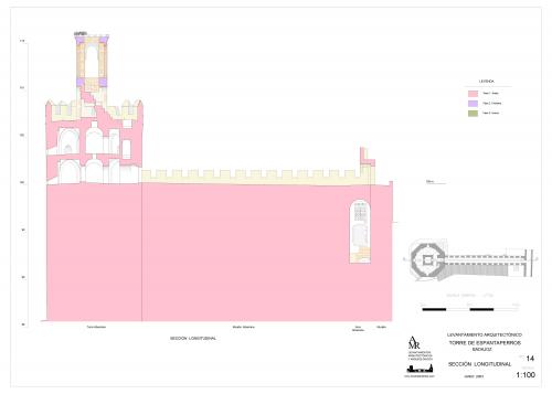 Seccion longitudinal de la torre de Espantaperros