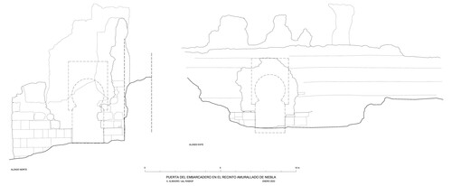 Alzados de la puerta del Embarcadero de Niebla