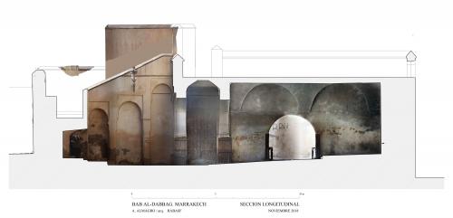 Sección longitudinal de la Bāb al-Dabbāg